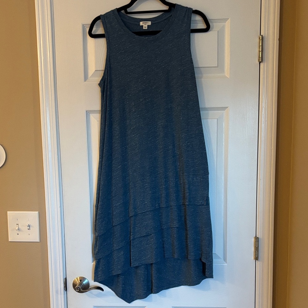 Dylan Sleeveless High Low Dress in Blue